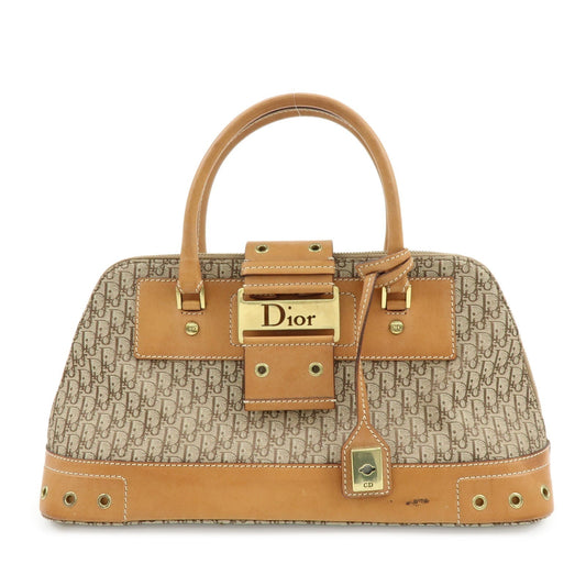 Christian Dior Trotter Street Chic Jacquard Canvas Leather Hand Bag Rovelle Bags