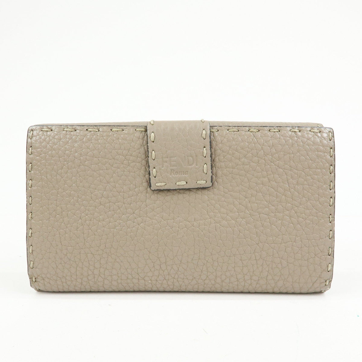 FENDI Seleria Peekaboo Leather Continental Wallet Grey 8M0308 Rovelle Bags