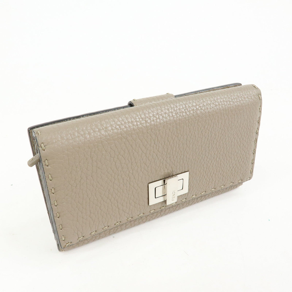 FENDI Seleria Peekaboo Leather Continental Wallet Grey 8M0308 Rovelle Bags