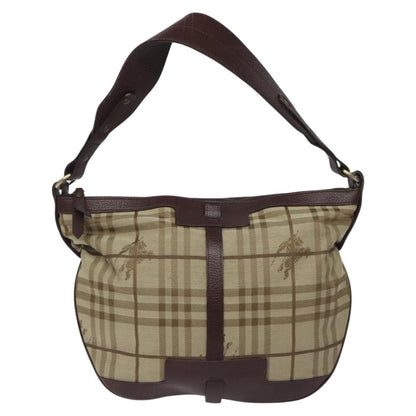 Burberry Nova Check Black Canvas Shoulder Bag ( )