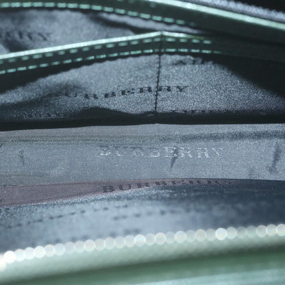 Burberry Brand Leather Green Clutch Bag
