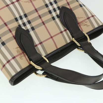 Burberry Haymarket Brand Leather White Handbag