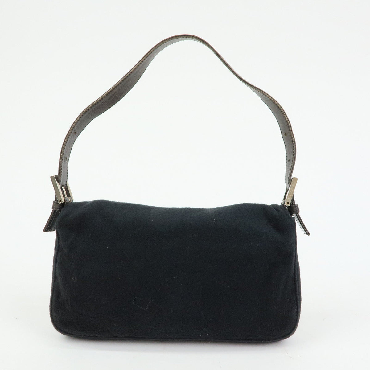FENDI Mamma Baguette Wool Leather Shoulder Bag Hand Bag Black 26424 Rovelle Bags