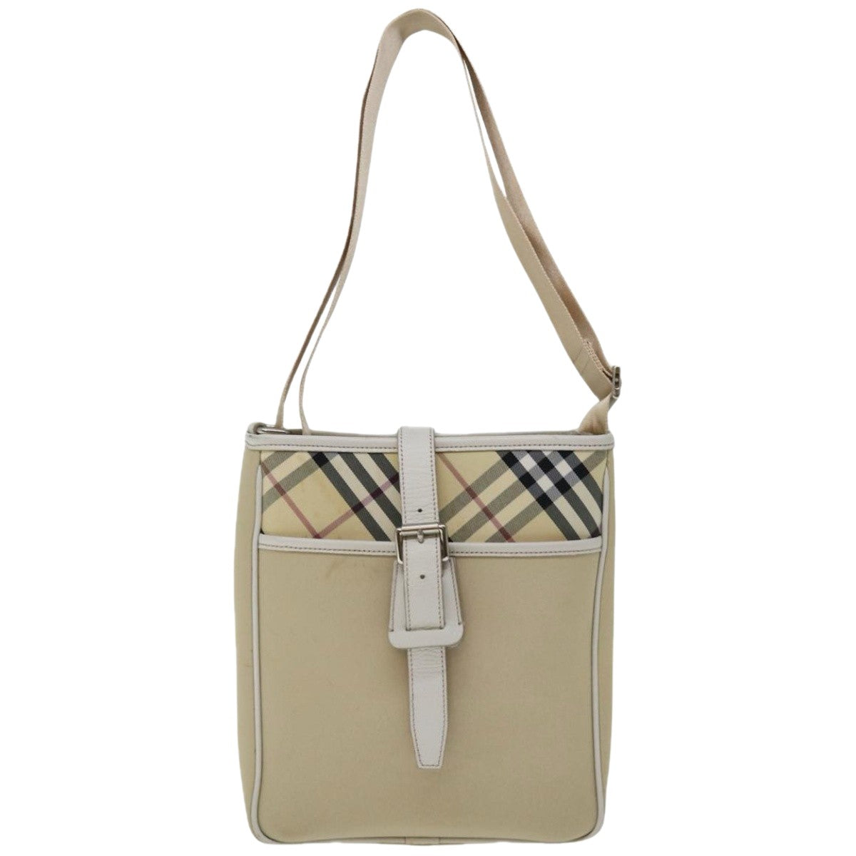 Burberry Nova Brand Canvas White Shoulder Bag Style 18