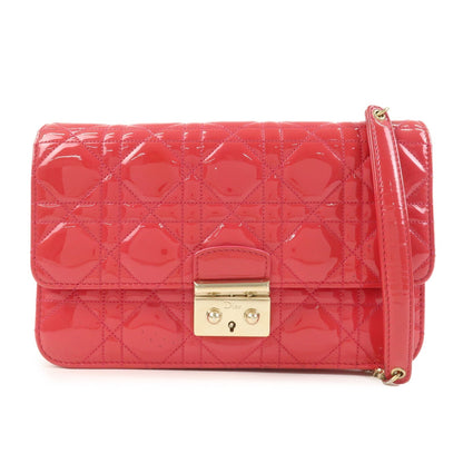 Christian Dior Cannage New Lock Patent Leather Chain Shoulder Bag Rovelle Bags