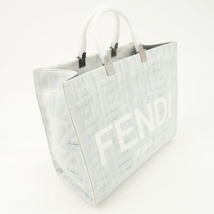 FENDI Leather Sunshine Medium 2Way Tote Bag Hand Bag White 8BH386 Rovelle Bags