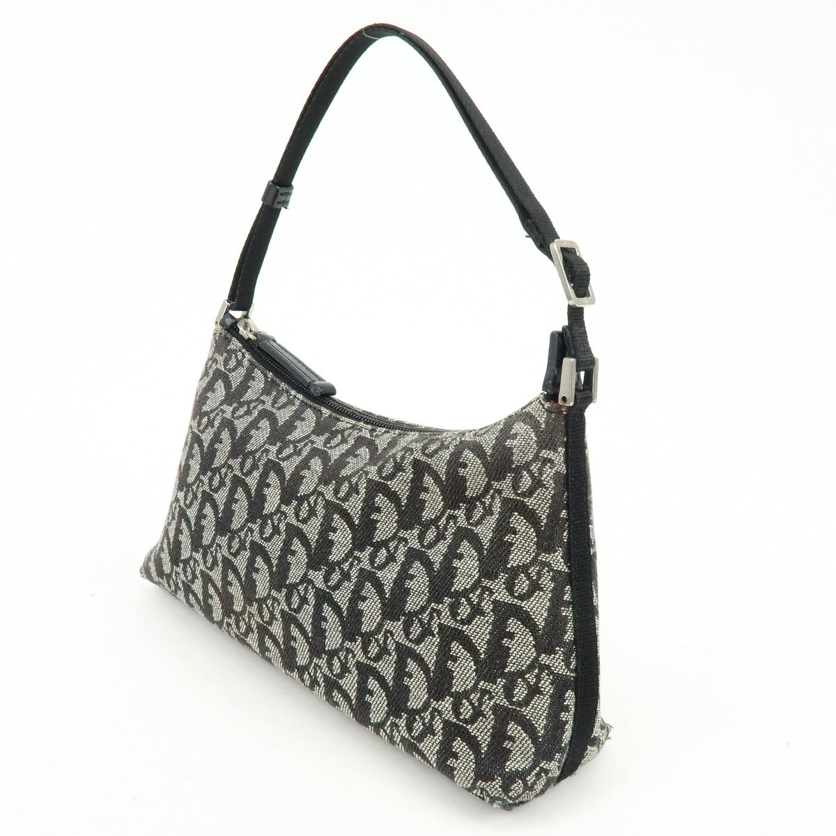 Christian Dior Trotter Jacquard Leather Shoulder Bag Black Rovelle Bags