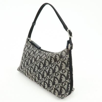 Christian Dior Trotter Jacquard Leather Shoulder Bag Black Rovelle Bags