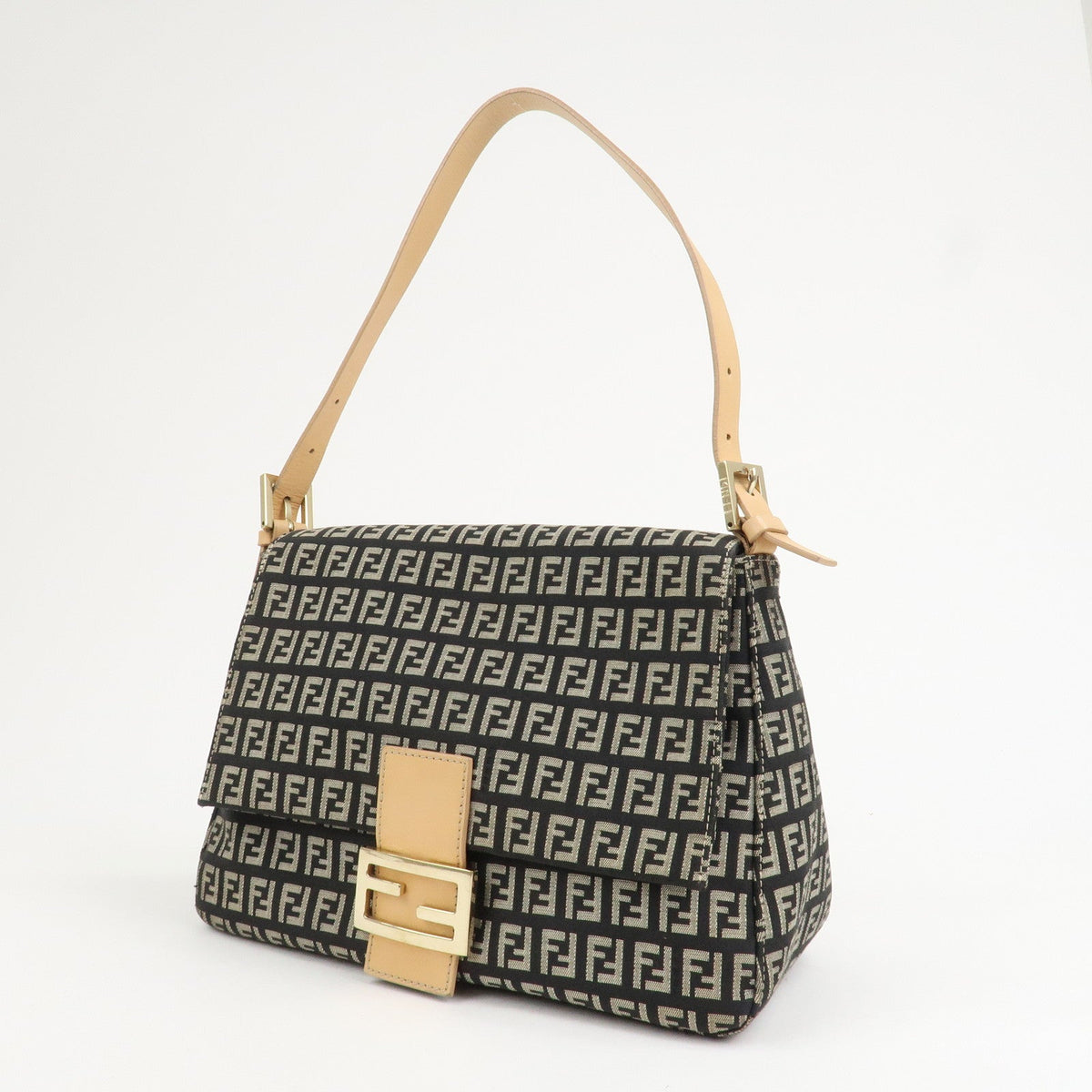 FENDI Mamma Baguette Canvas Leather Shoulder Bag 8BR001 Rovelle Bags