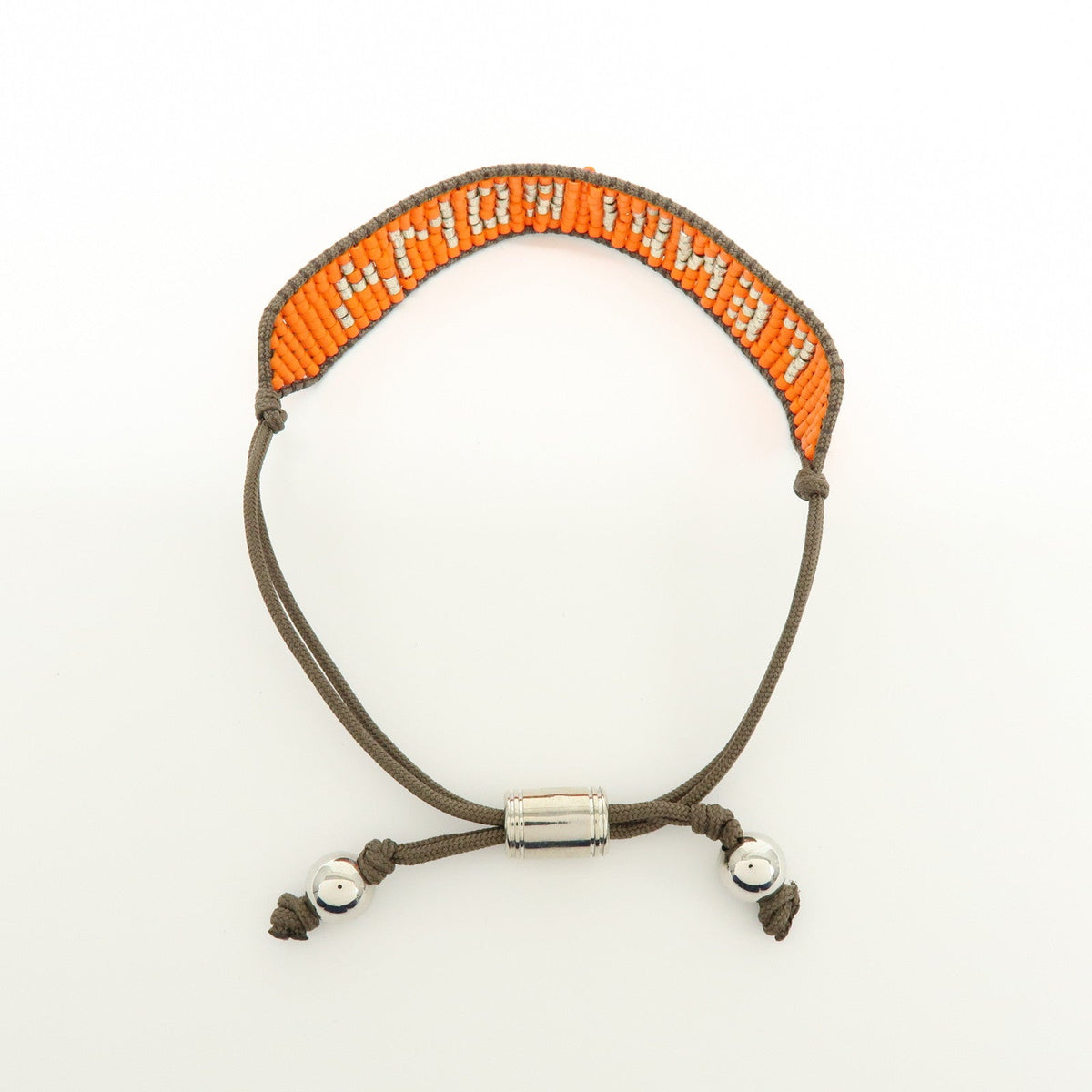 FENDI Beads Nylon Code Bracelet Orange Khaki MV0223 Rovelle Bags
