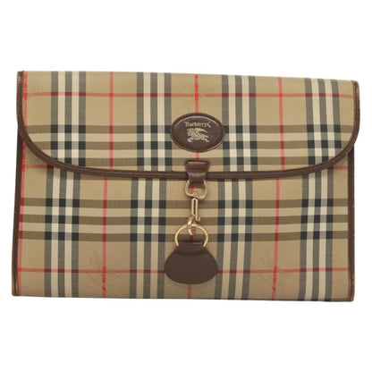 Burberry Nova Check Beige Canvas Clutch Bag ( )