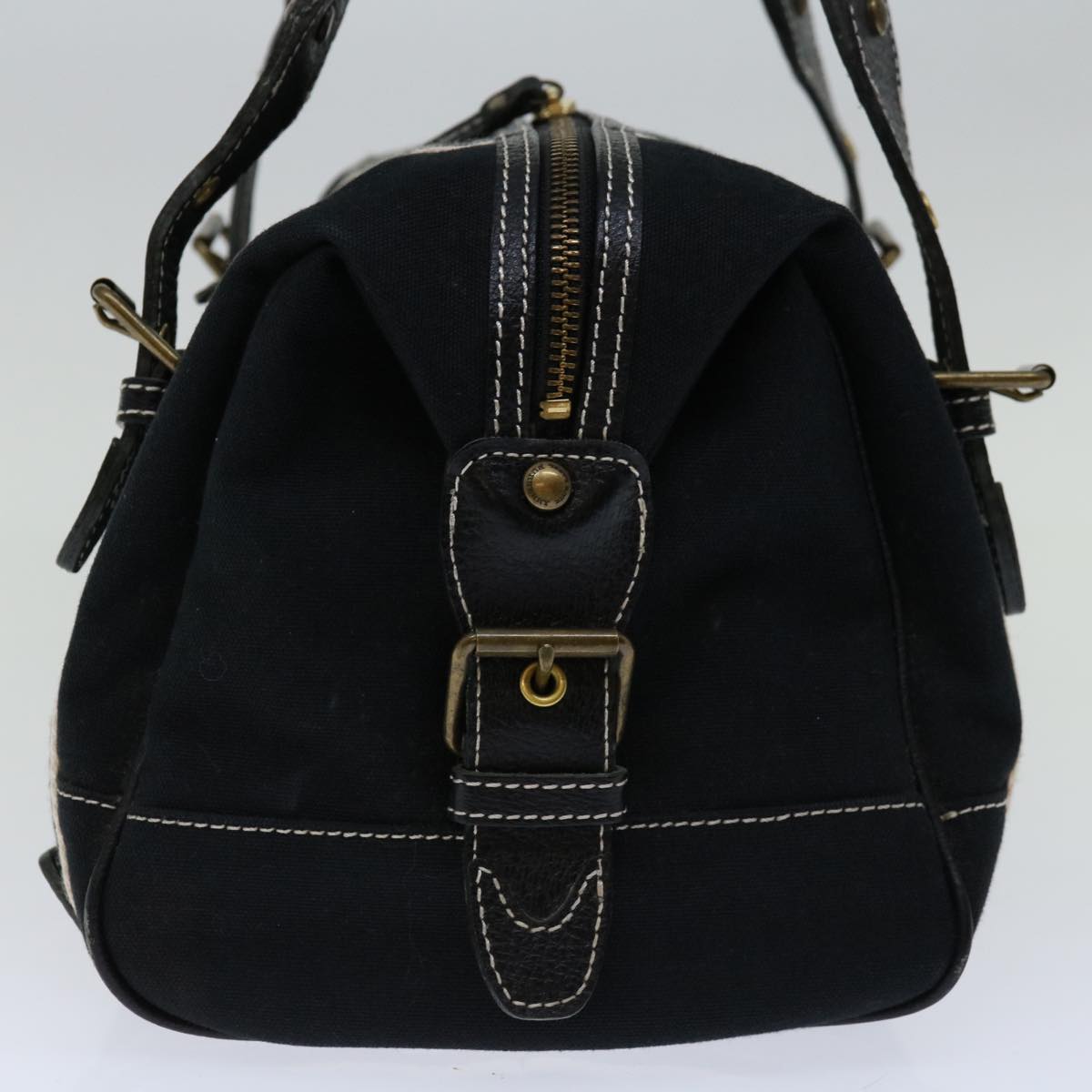 Burberry Label Brand Canvas Black Handbag