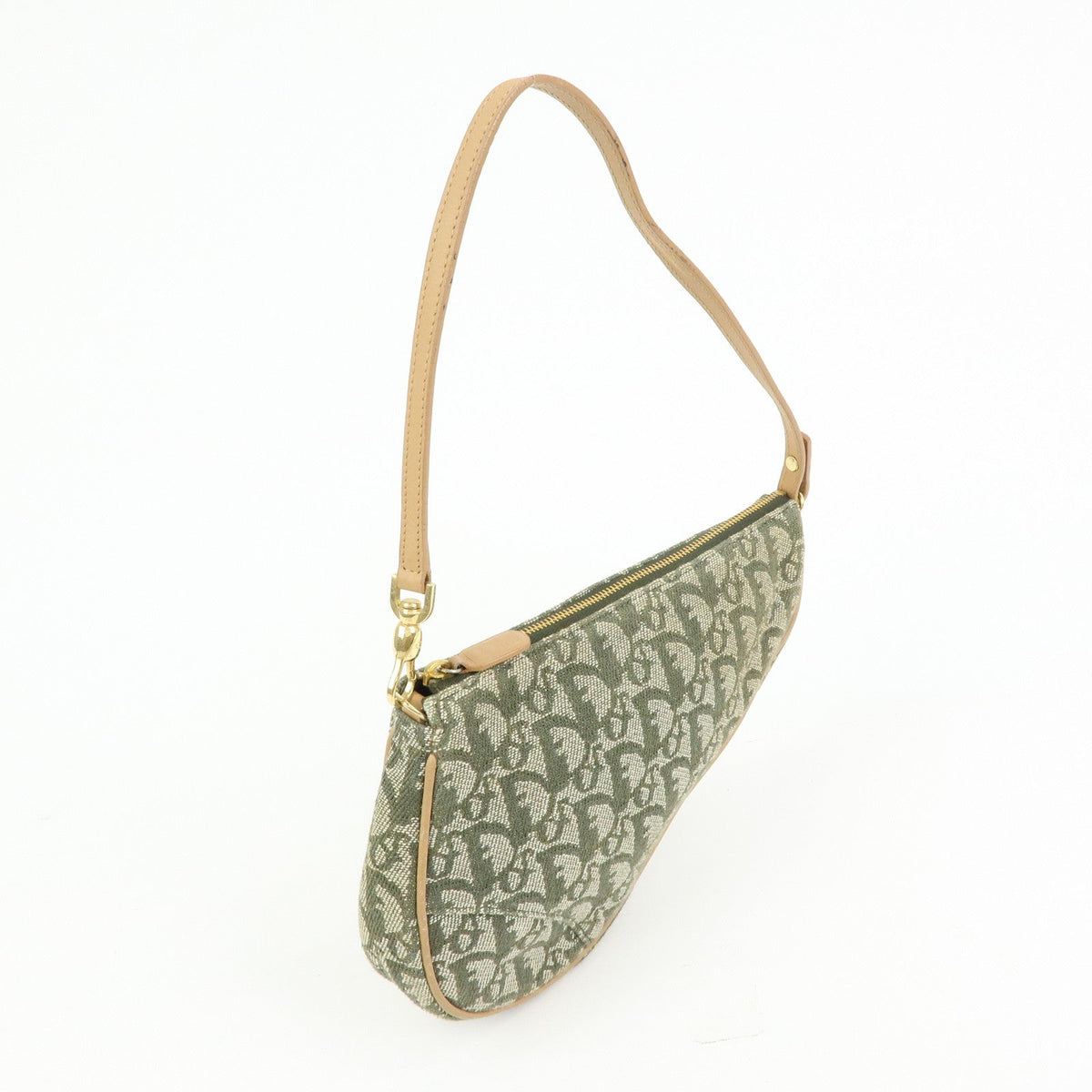 Christian Dior Saddle Trotter Jacquard Leather Hand Bag Green Rovelle Bags