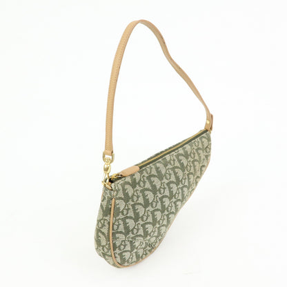 Christian Dior Saddle Trotter Jacquard Leather Hand Bag Green Rovelle Bags