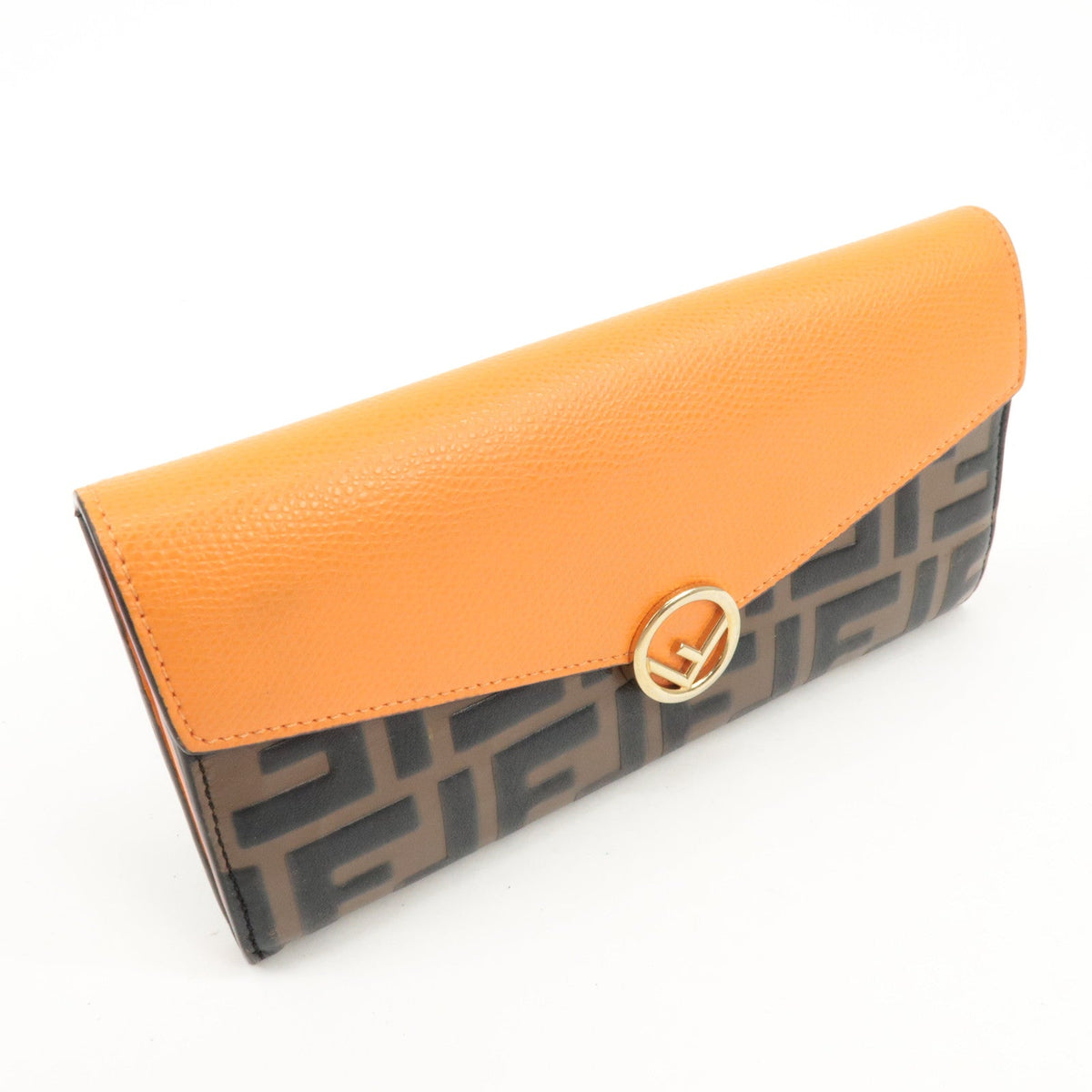 FENDI Zucca Baguette Continental Wallet 8M0251 Brown Orange 8M0251 Rovelle Bags