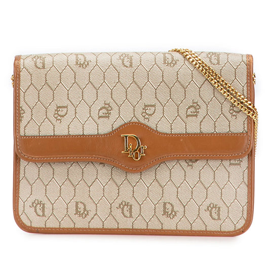 Brown Dior Honeycomb Coated Canvas Chain Shoulder Bag Rovelle Bags