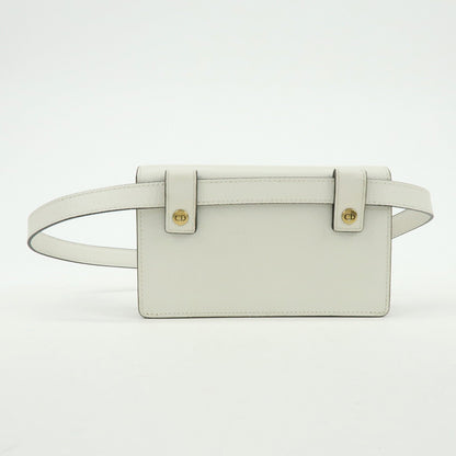 Christian Dior Saddle Calf Leather Waist Pouch Body Bag White Rovelle Bags