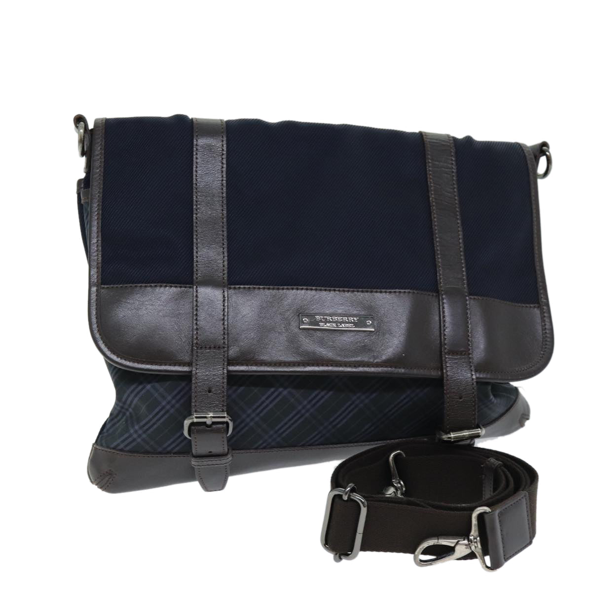 Burberry Brand Canvas Blue Shoulder Bag