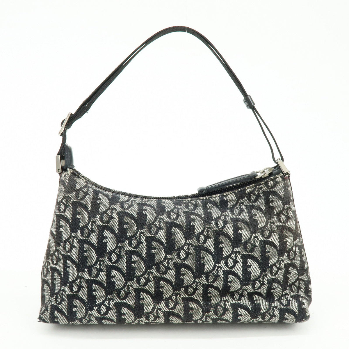 Christian Dior Trotter Jacquard Leather Shoulder Bag Black Rovelle Bags