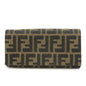 FENDI Zucca Canvas Leather Bi-Fold Long Wallet Black Brown 8M0000 Rovelle Bags