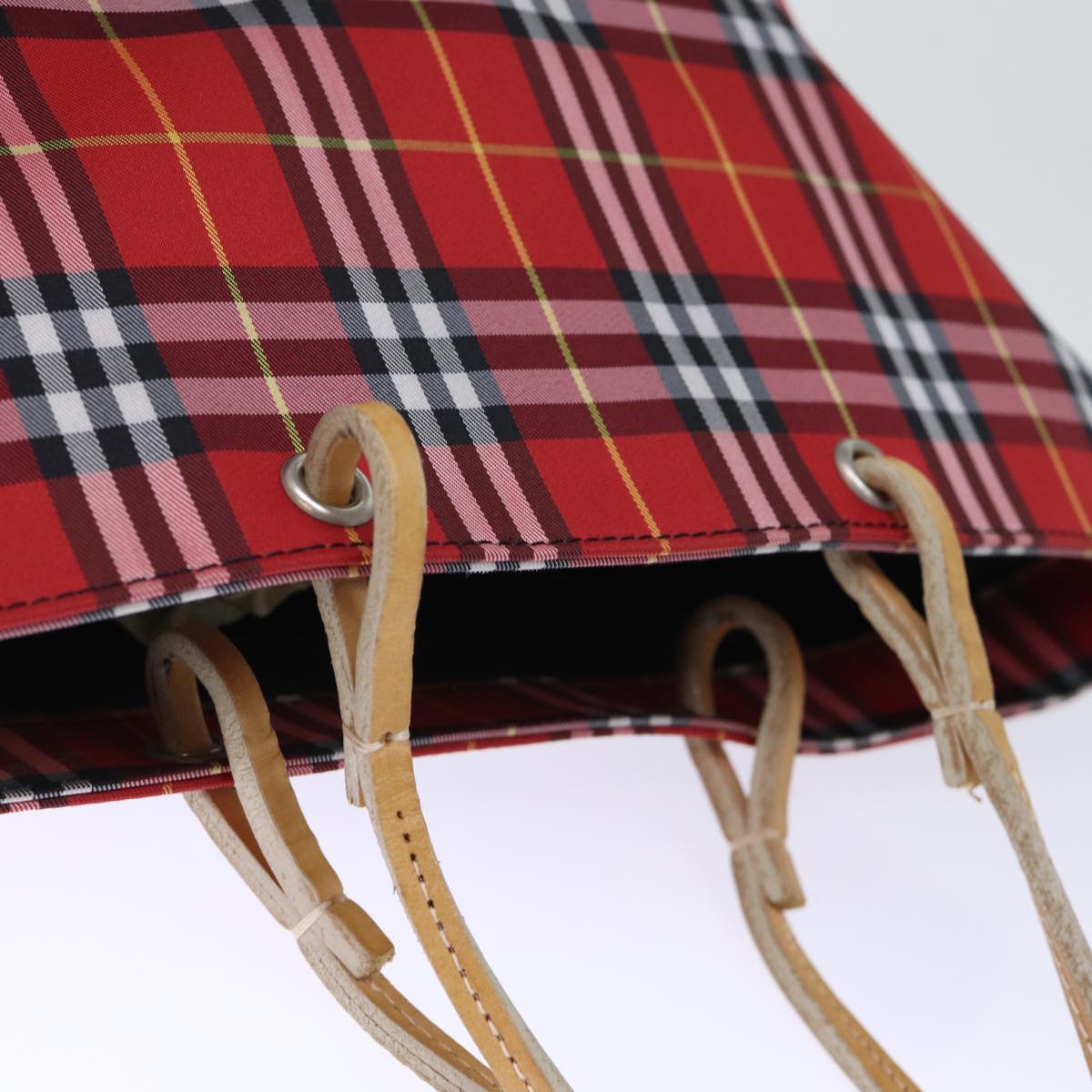 Burberry Nova Brand Check Red Tote Bag