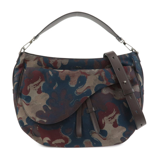 Christian Dior Canvas Leather Saddle Flap Camouflage Messenger Bag Rovelle Bags