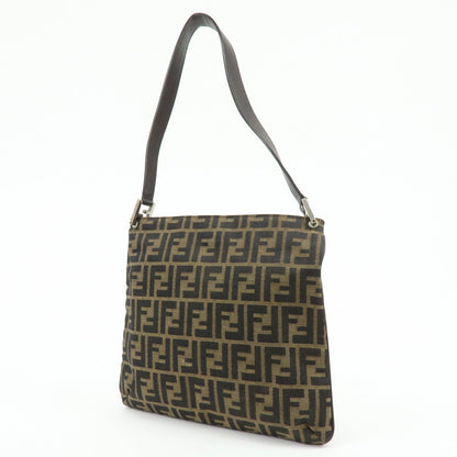 FENDI Zucca Canvas Leather Shoulder Bag Brown Black 83150820992 Rovelle Bags
