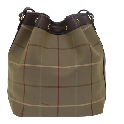 Burberry Nova Brand Canvas Green Shoulder Bag