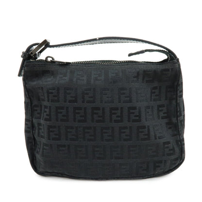 FENDI Zucchino Canvas Leather Hand Bag Pouch Black 8N0001 Rovelle Bags