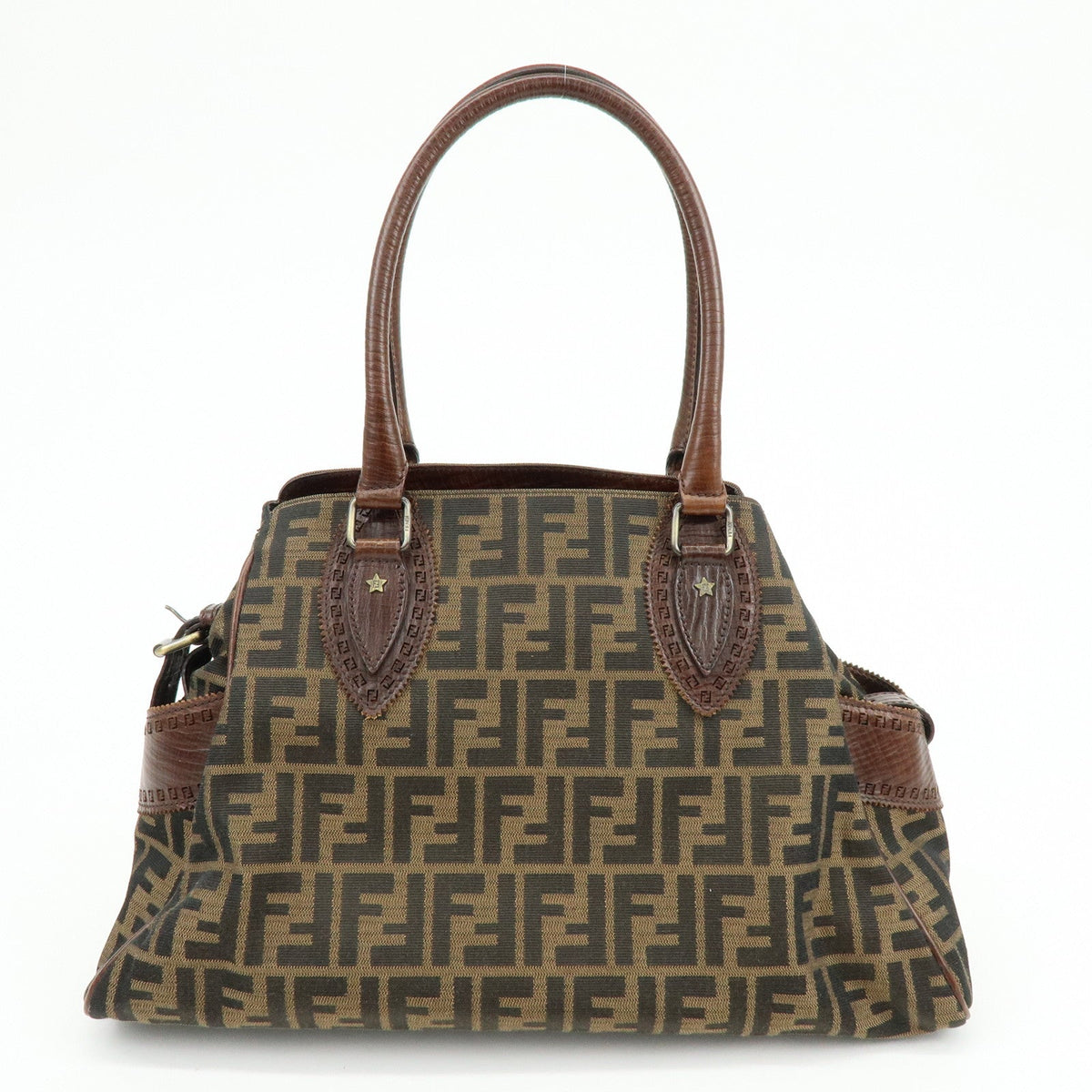 FENDI Zucca Ethnico Canvas Leather Tote Bag Shoulder Bag 8BN162 Rovelle Bags