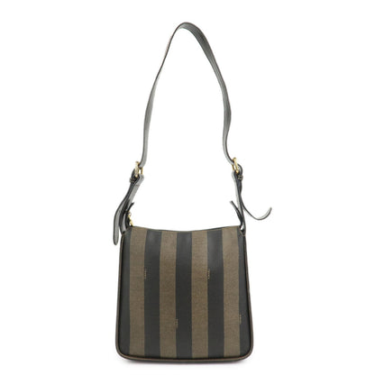 FENDI Pequin PVC Shoulder Bag Crossbody Bag Black 211 256510058 Rovelle Bags