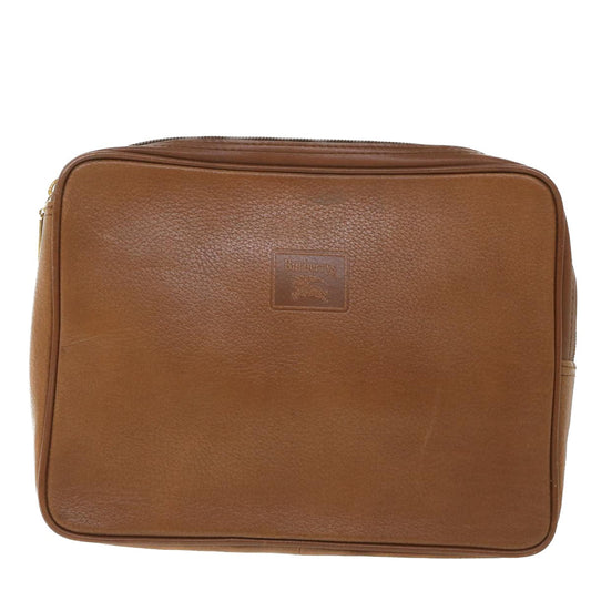 Burberry Brand Leather Brown Clutch Bag Style 7