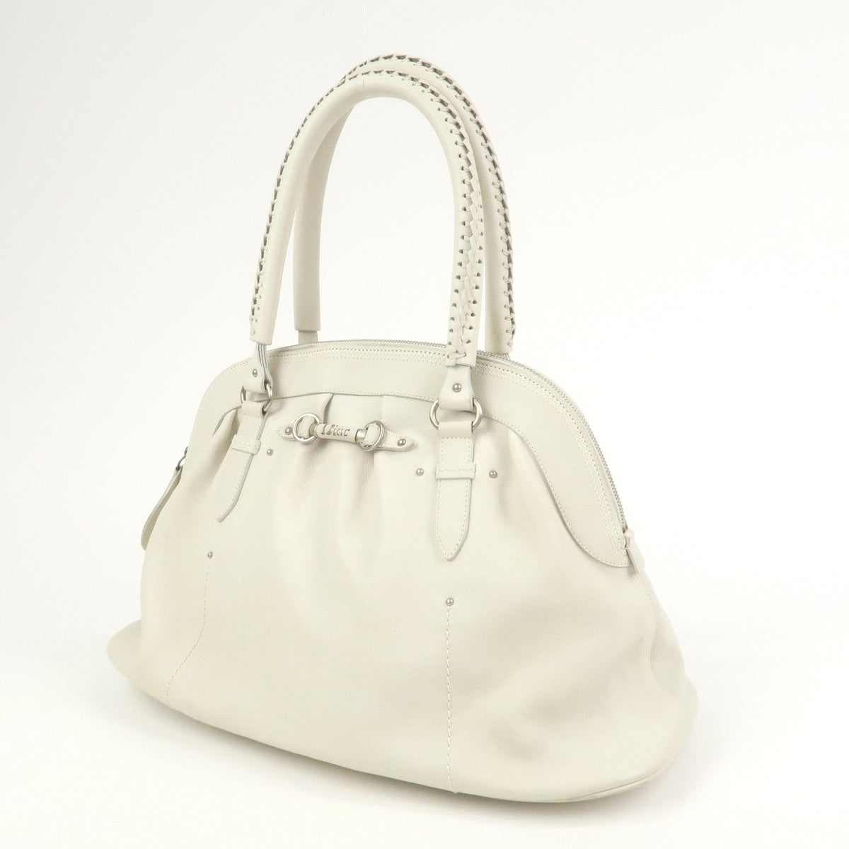 Christian Dior Leather Shoulder Bag Hand Bag White 10-Ru-0037 Rovelle Bags