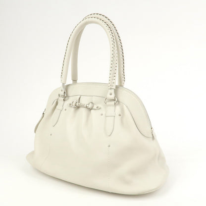 Christian Dior Leather Shoulder Bag Hand Bag White 10-Ru-0037 Rovelle Bags