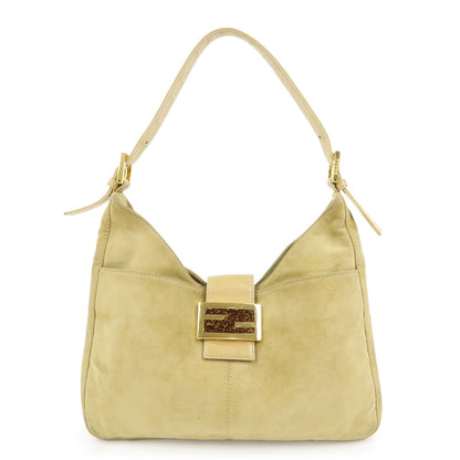 FENDI Suede Leather Shoulder Bag Hand Bag Yellow Beige 26569 Rovelle Bags