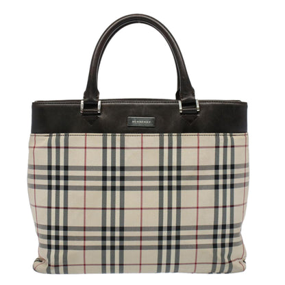 Burberry Link Brand Check White Tote Bag