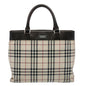 Burberry Link Brand Check White Tote Bag