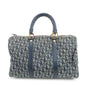 Christian Dior Trotter Jacquard Canvas Leather Boston Bag Navy Rovelle Bags