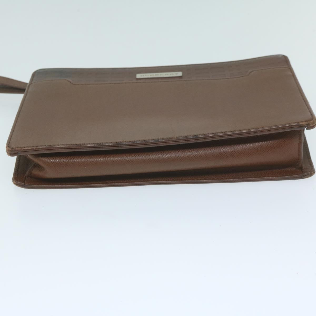 Burberry Brand Leather Brown Clutch Bag