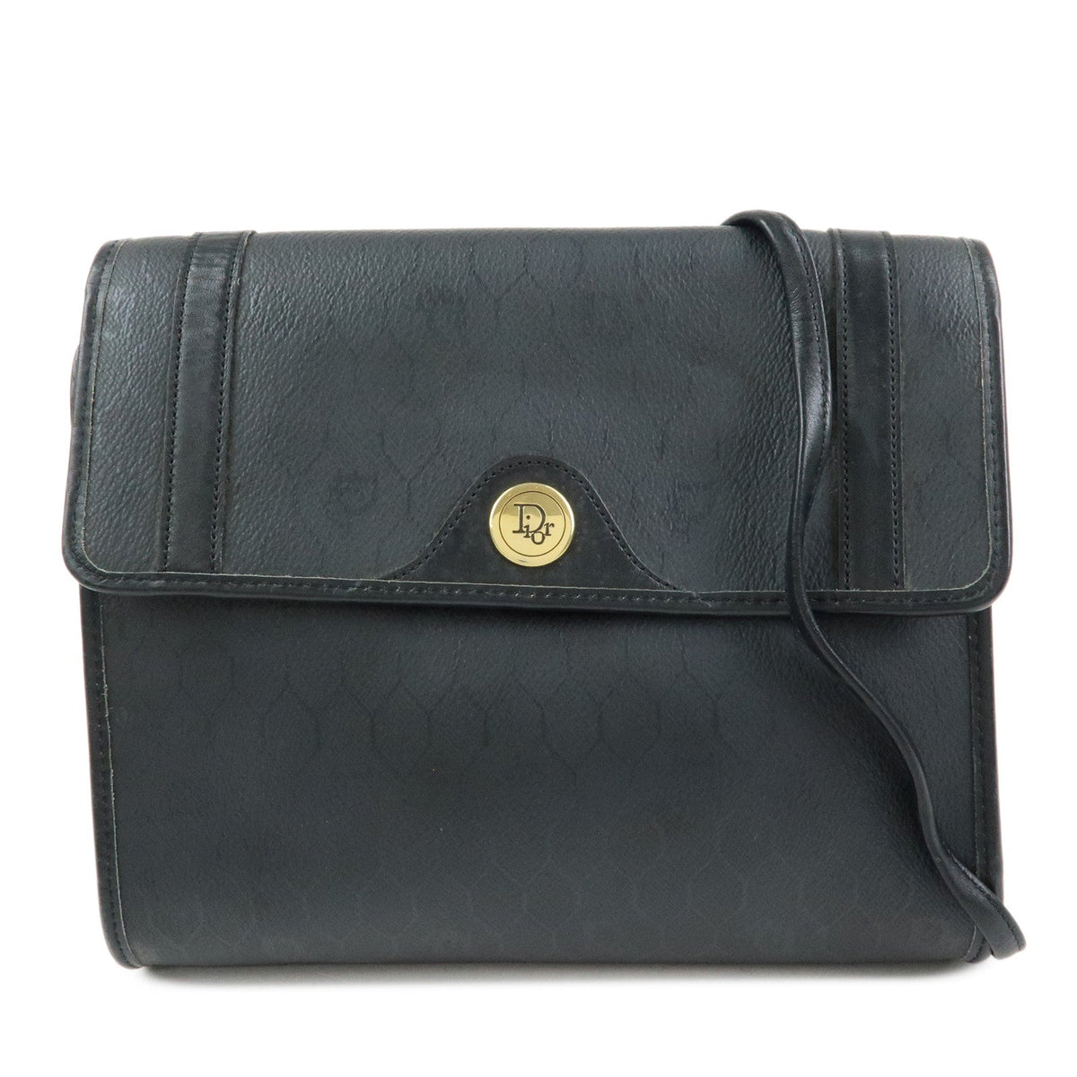 Christian Dior Honeycomb Pvc Leather Shoulder Crossbody Bag Black Rovelle Bags