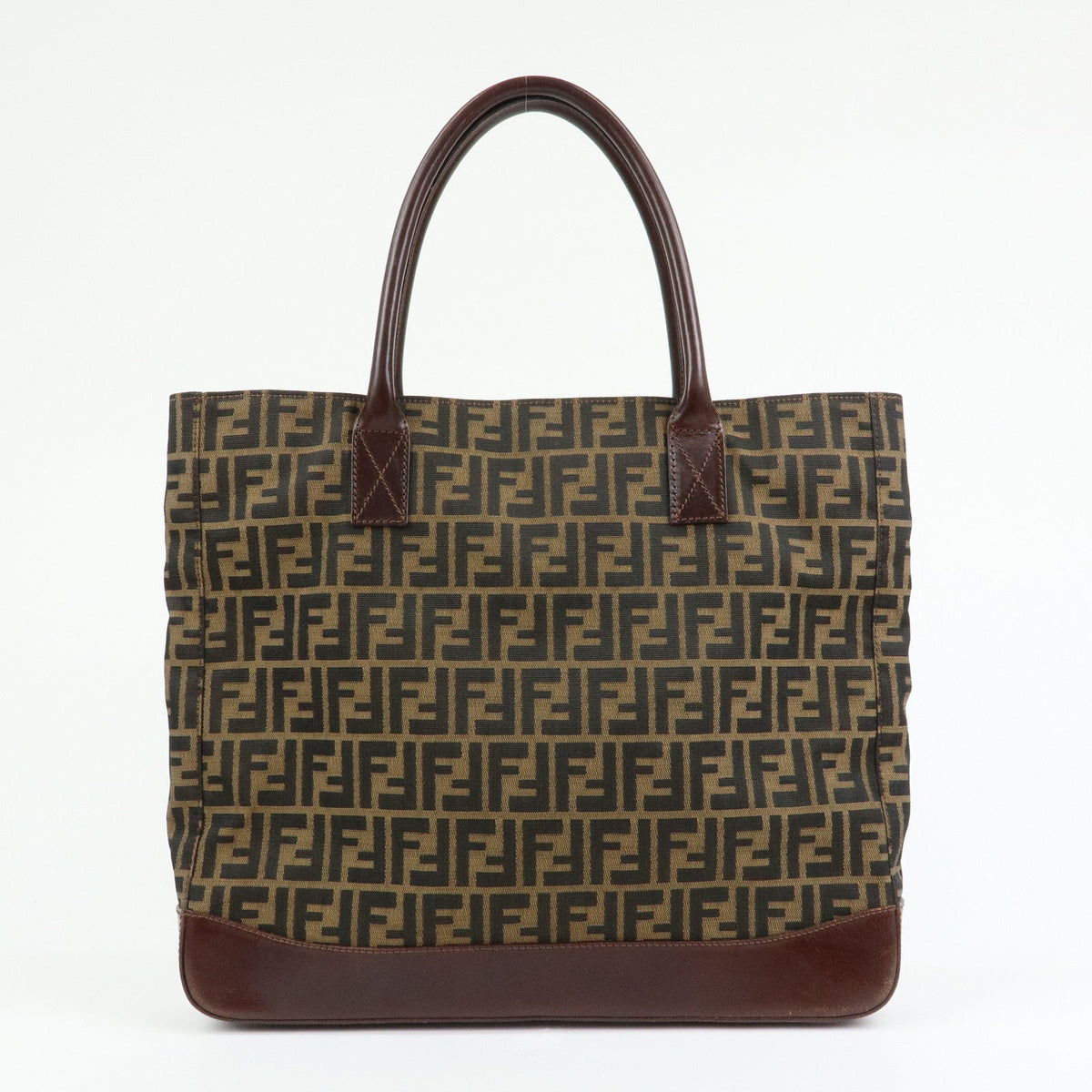 FENDI Zucca Canvas Leather Tote Bag Shoulder Bag Brown 16329 Rovelle Bags