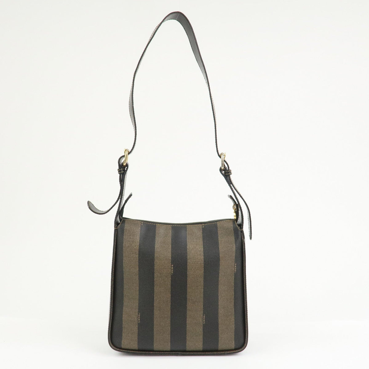 FENDI Pequin PVC Shoulder Bag Crossbody Bag Black 211 256510058 Rovelle Bags