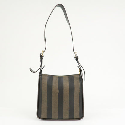 FENDI Pequin PVC Shoulder Bag Crossbody Bag Black 211 256510058 Rovelle Bags