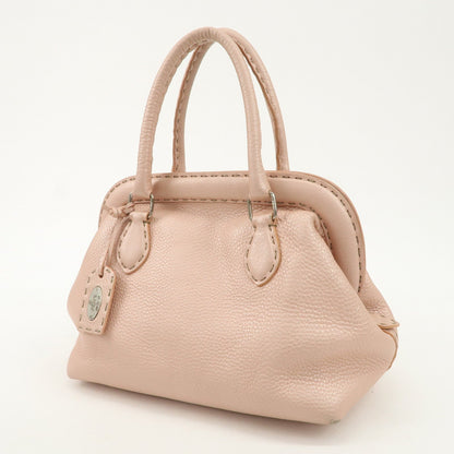 FENDI Selleria Leather Boston Bag Hand Bag Pink 8BN127 Rovelle Bags