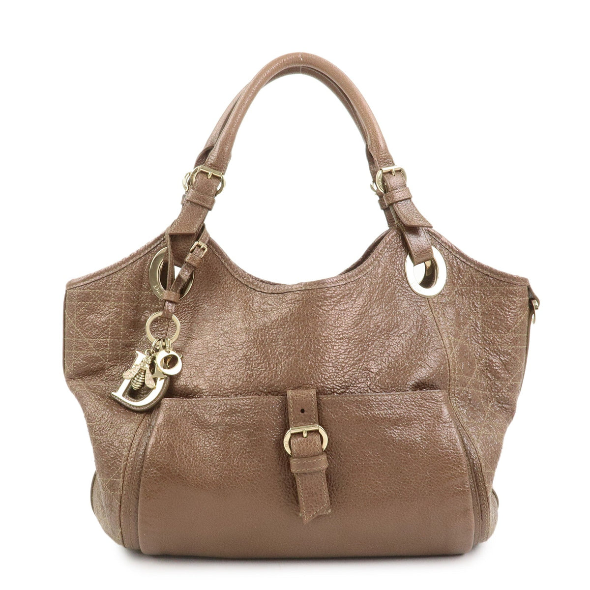 Christian Dior Lady Dior Leather Tote Bag Shoulder Bag Brown Rovelle Bags