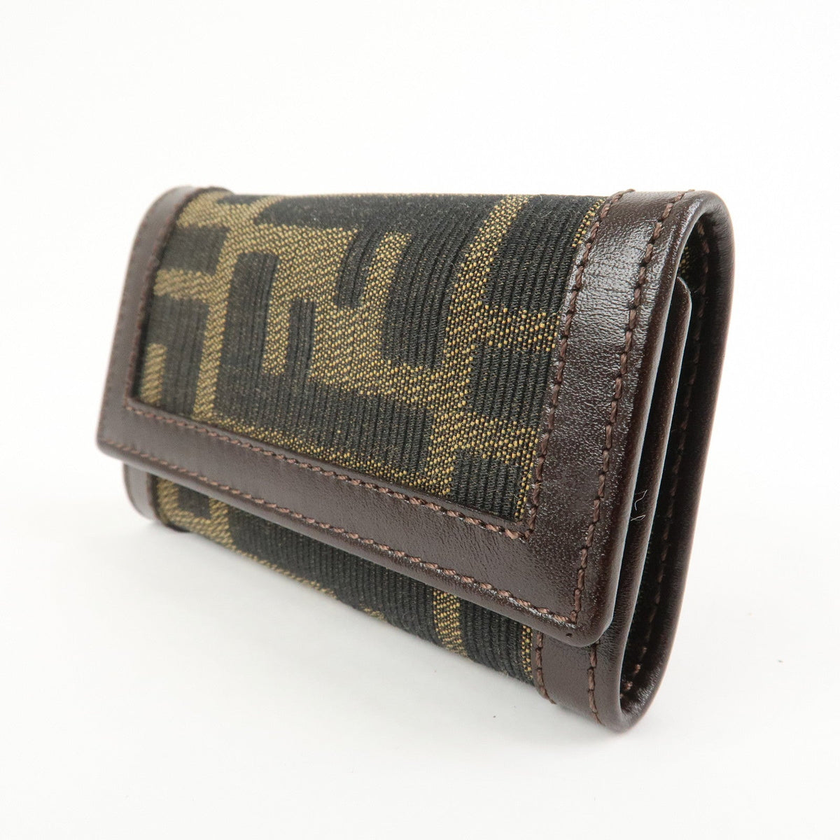 FENDI Zucca Canvas Leather 6 Ring Key Case Key Holder Brown 10163 Rovelle Bags