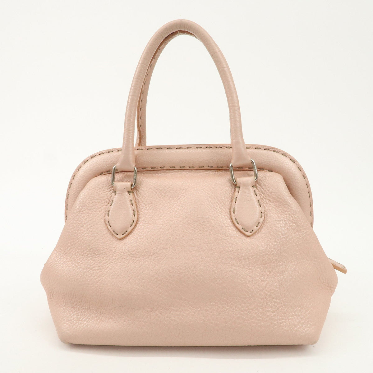 FENDI Selleria Leather Boston Bag Hand Bag Pink 8BN127 Rovelle Bags
