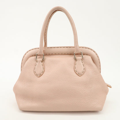 FENDI Selleria Leather Boston Bag Hand Bag Pink 8BN127 Rovelle Bags