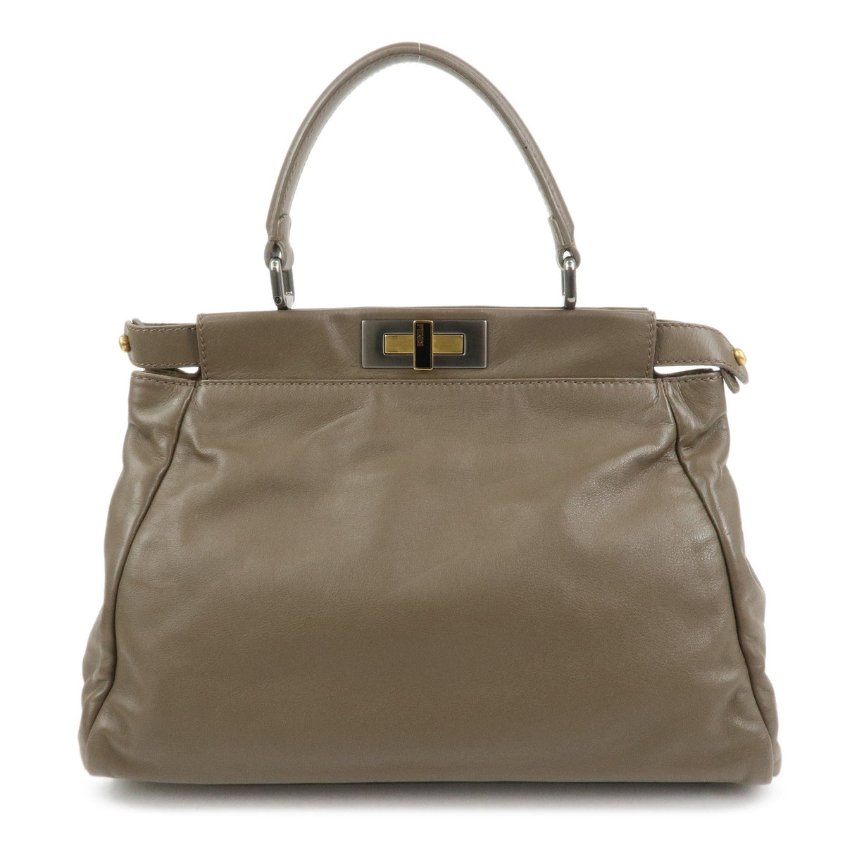 FENDI Leather Peekaboo 2Way Shoulder Bag Hand Bag Brown 8BN226 Rovelle Bags