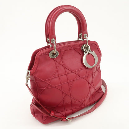 Christian Dior Leather 2Way Bag Hand Bag Shoulder Bag Pink Rovelle Bags